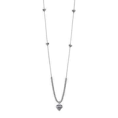 Aura-Herz-Halskette - Rhodium-Silber