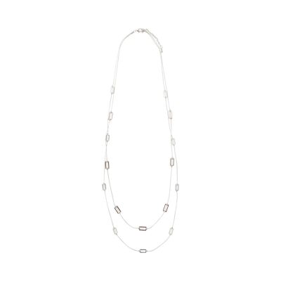 Aura Mehrreihige Halskette - Rhodiumsilber