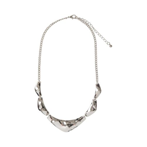 Zaha Clasp Necklace - Rhodium Silver
