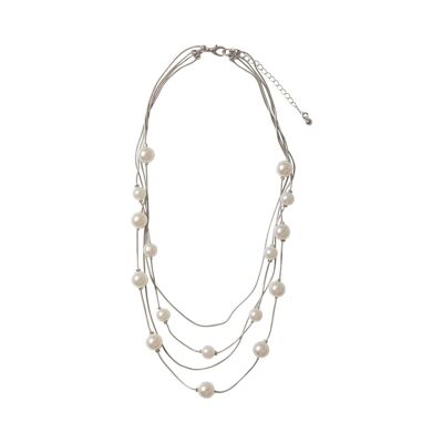 Collar largo clásico de varias hileras de perlas de imitación Audrey DN1839