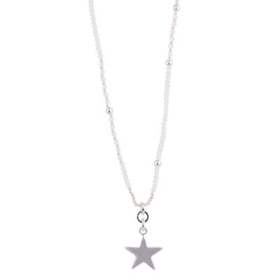 Collar de estrella de cristal blanco y plata de Kylie