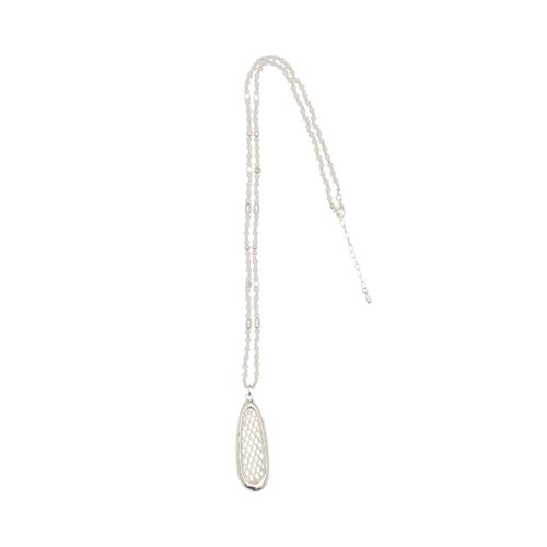 Gaia Silver & White Semi-Precious Stone Necklace
