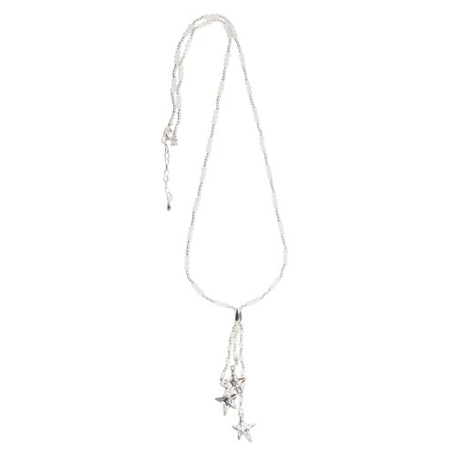 Gaia Silver & White Semi-Precious Stone Star Necklace