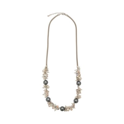Collar con bisagras de plata y perlas de imitación Audrey DN1868B