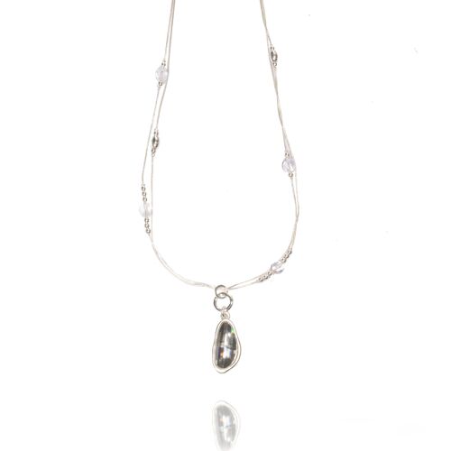Asteria Rhodium Silver & Crystal Pendant Necklace
