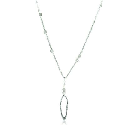 Asteria Rhodium Silver & Crystal Necklace
