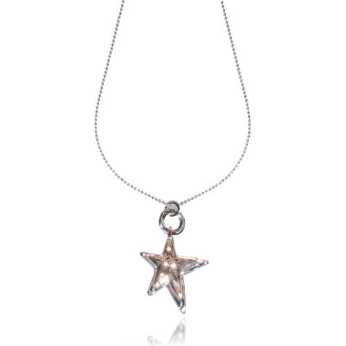 Eternal Rhodium Silver & Rose Gold Star Pendant Necklace