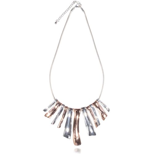 Olori Rhodium Silver & Rose Gold Tribal Necklace