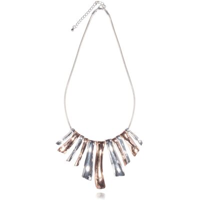 Olori Rhodium Silver & Rose Gold Tribal Necklace