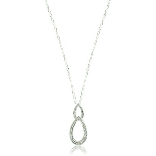 Kylie Rhodium Silver & Crystal Pendant Necklace