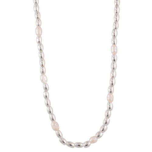 Audrey Silver & Fresh Water Pearls Short Necklace