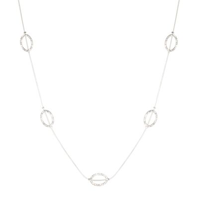 Collier Kylie Clear Crystal - Argent