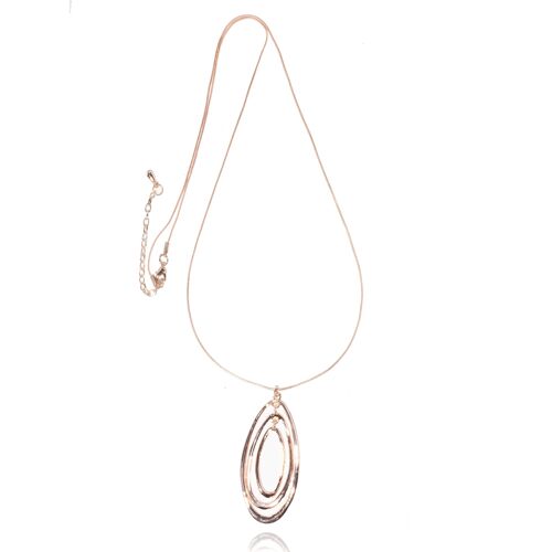 Geo Long Pendant Necklace - Rose Gold DN1961A