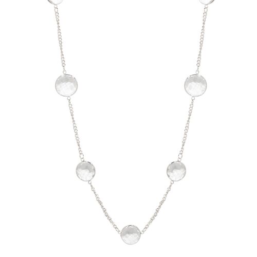 Elizabeth Rhodium Silver & Clear Crystal Long Necklace
