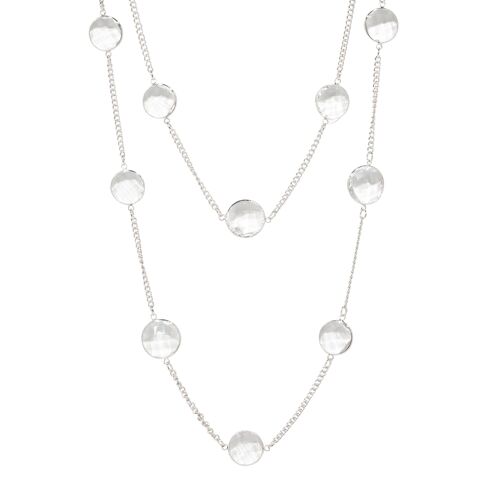 Elizabeth Rhodium Silver & Clear Crystal Multi-Row