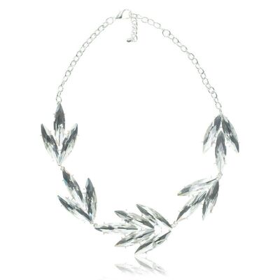 Elizabeth Silver & Crystal Short Statement Necklace