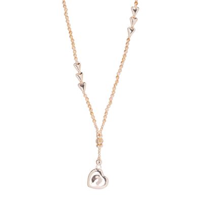 Asteria Rose Gold & Crystal Heart Long Pendant Necklace