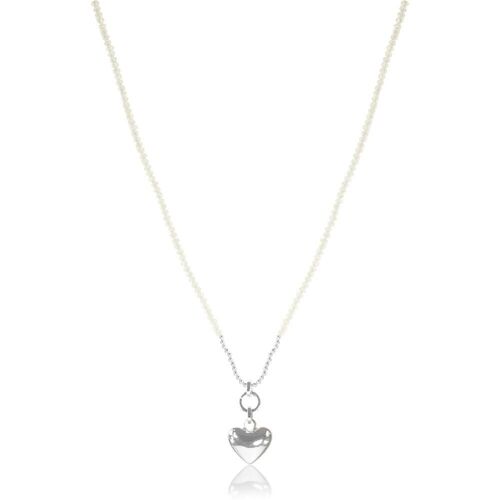 Asteria Silver & Crystal Heart Long Pendant Necklace