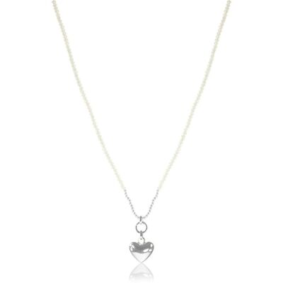 Asteria Halskette mit langem Herzanhänger aus Silber und Kristall