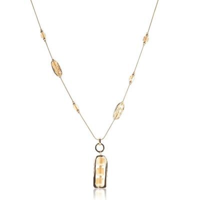 Asteria Rose Gold & Crystal Long Pendant Necklace