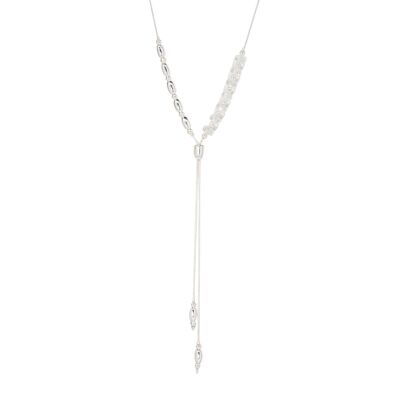 Asteria Lasso-Halskette aus Silber und klarem Kristall