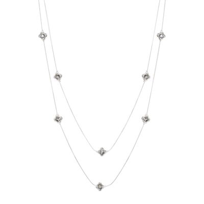 Asteria Silber & Hämatit Kristall Mehrreihige Halskette