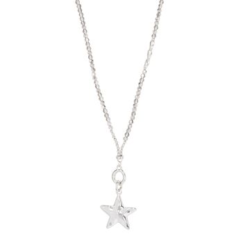 Collier pendentif étoile en argent et cristal d'hématite Asteria