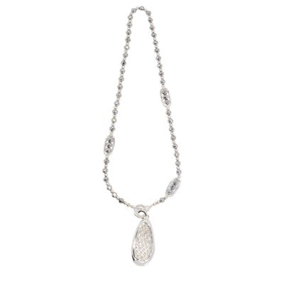 Asteria T-Bar-Halskette aus Silber und Hämatit-Kristall