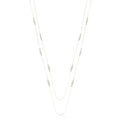 Collier multi-rangs en argent et cristaux Asteria