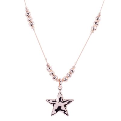 Lange Halskette mit ewigem Stern aus Roségold