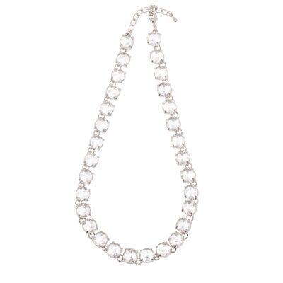 Collier en argent rhodié et cristal incolore Elizabeth