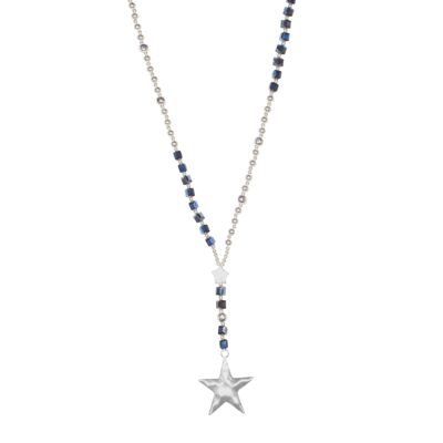Asteria Silver & Midnight Blue Crystal Star Lariat