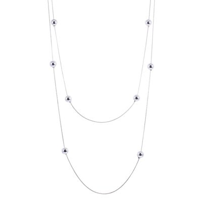 Aura Multi-Row Long Necklace - Rose Gold