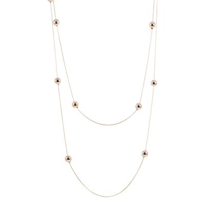 Aura Multi-Row Long Necklace - Gold