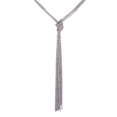 Donna Lariat Halskette - Rhodium Silber & Roségold