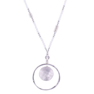 Collana lunga Ariana in argento e perline di cristallo DN2108A
