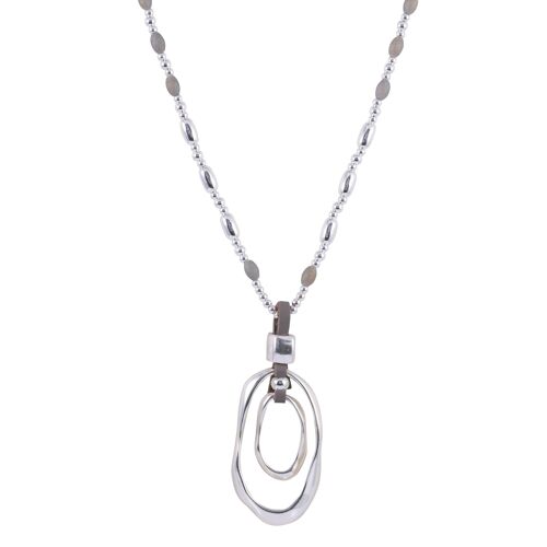 Gaia Silver & Grey Semi-Precious Beaded Necklace