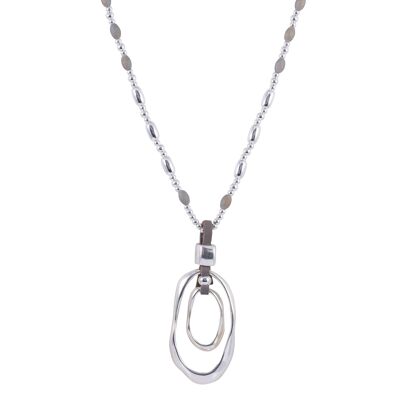 Gaia Silber & Graue Halbedelstein-Perlenkette
