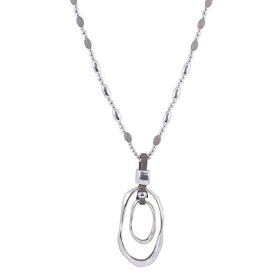 Collana con perline semipreziose in argento e grigio Gaia