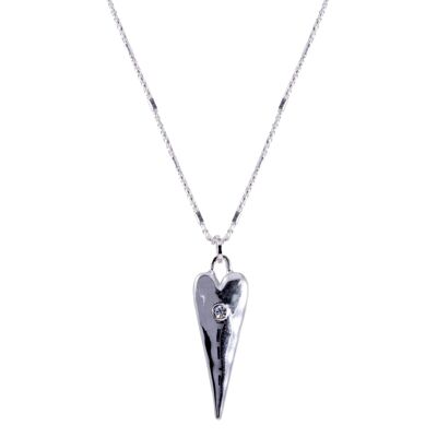 Collier pendentif long coeur en cristal chérie DN2113