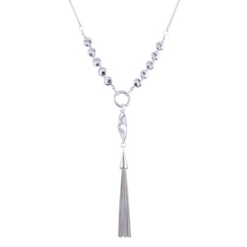 Collier lariat à pampilles longues en argent Zaha