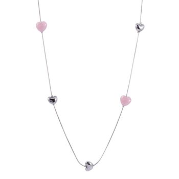 Collier Coeur Argent & Pierres Semi-Précieuses Gaia DN2127A