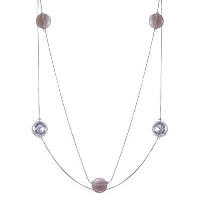 Gaia Silver & Semi-Precious Stone Multi-Row Long Necklace DN2132C