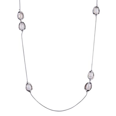 Collana Audrey in argento rodiato e perle d'acqua dolce