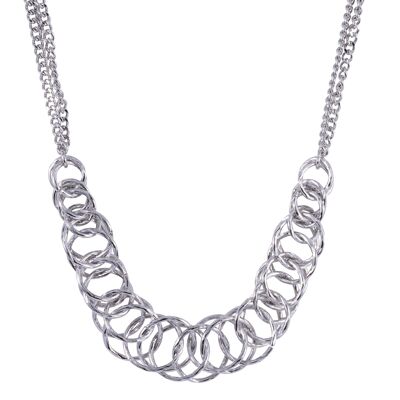 Geo Silver Short Necklace - Silver
