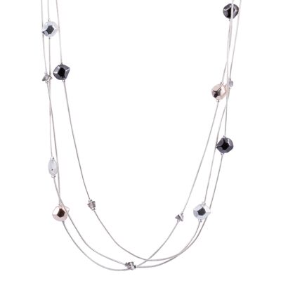 Zaha & Crystal Mehrreihige lange Halskette