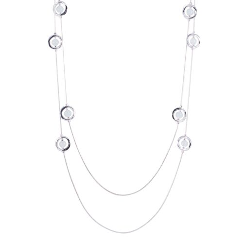 Gaia Silver & Semi-Precious Stone Multi-Row Necklace DN2171A