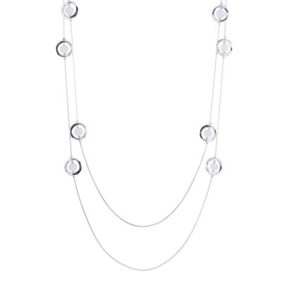 Gaia Mehrreihige Halskette aus Silber und Halbedelsteinen DN2171A