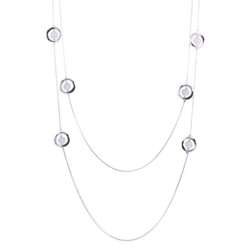 Gaia Silver & Semi-Precious Stone Multi-Row Necklace DN2171B