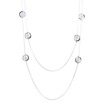 Gaia Mehrreihige Halskette aus Silber und Halbedelsteinen DN2171B